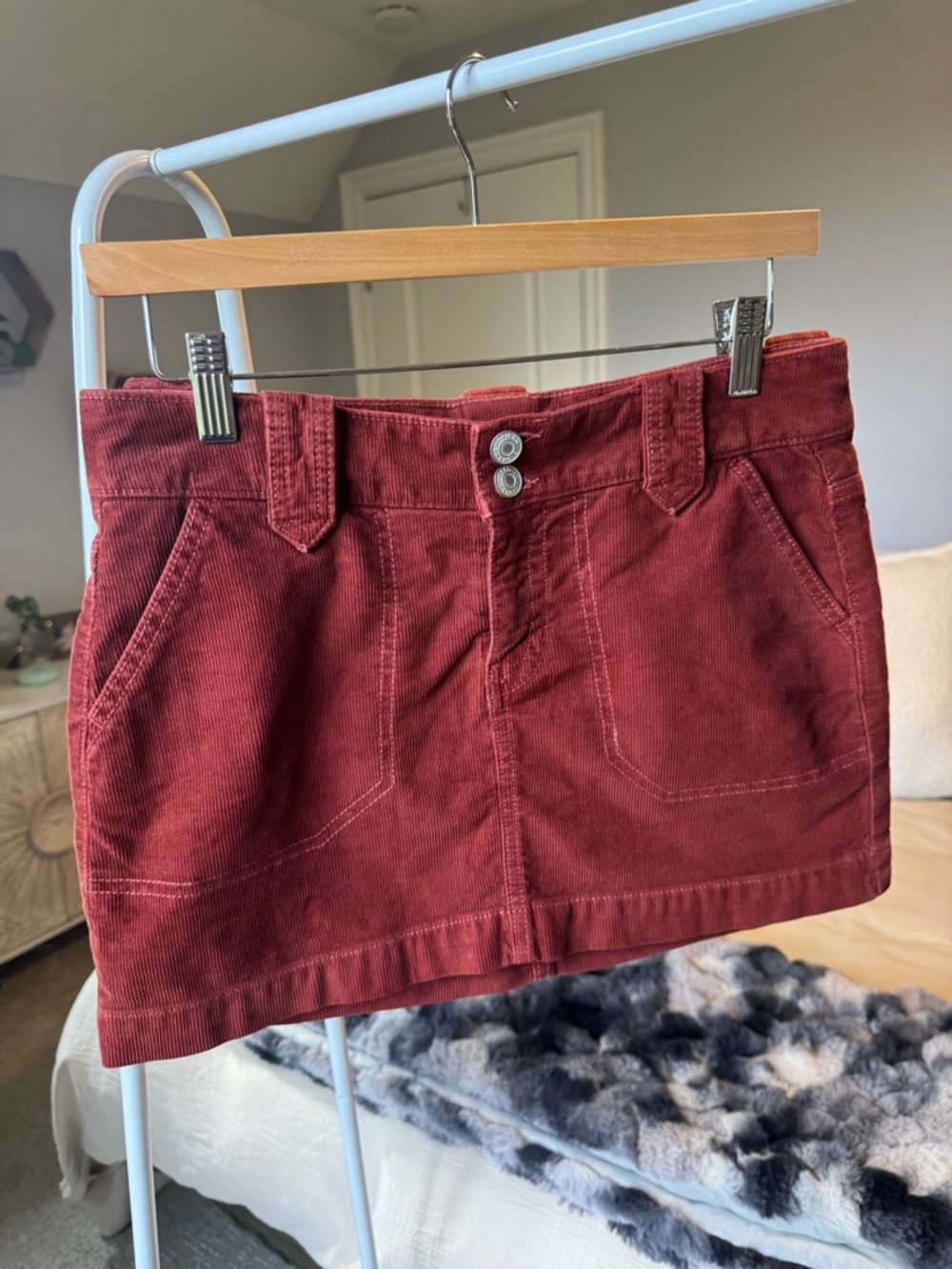 American Eagle Outfitters Corduroy Mini Skirt in Red
